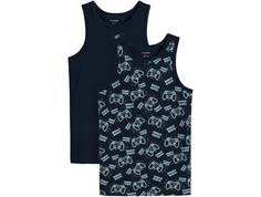 2-pak tanktop fra Name It i dark sapphire med game controller print